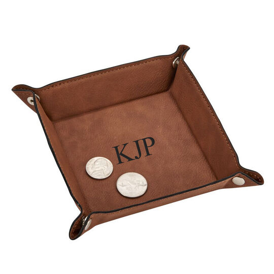 Caramel Leather Snap Tray